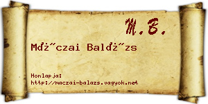 Máczai Balázs névjegykártya