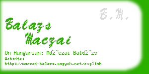 balazs maczai business card